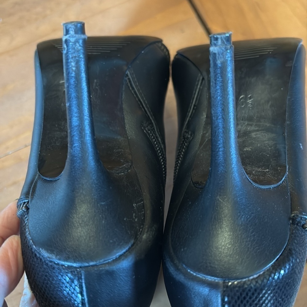 Kelly and Katie Black heeled ankle moto boots zipper accent stiletto size 6.5 - Picture 15 of 15